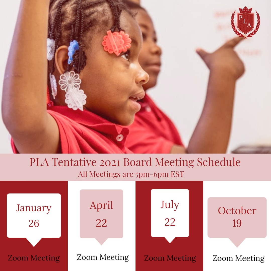 Board Meeting schedule graphic with set meeting dates