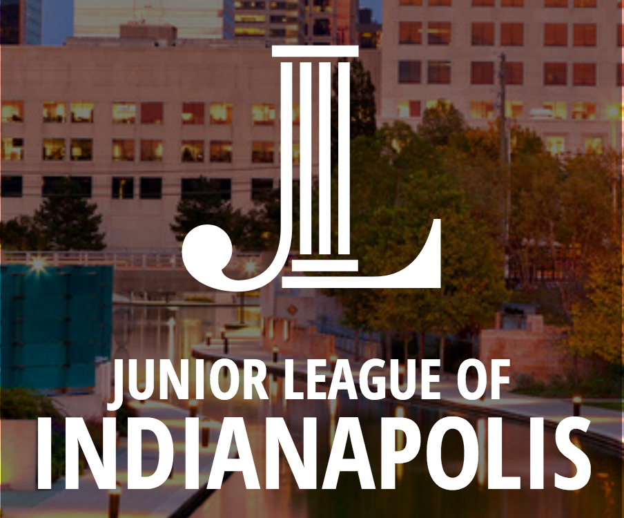  A graphic including the Junior League of Indy logo using the city of Indianapolis as a back drop. 